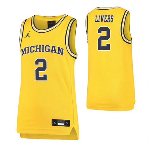 Youth Isaiah Livers Jersey Maize Michigan Wolverines Replica