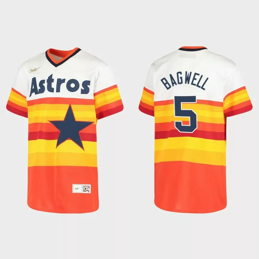 Youth Jeff Bagwell #5 Houston Astros Home Cooperstown Collection Jersey – White