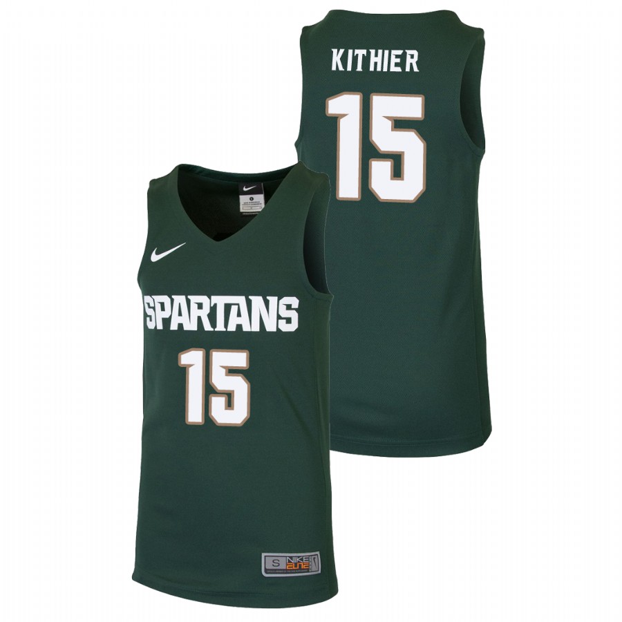 Youth Jersey Michigan State Spartans Green Thomas Kithier Basketball Replica Jersey