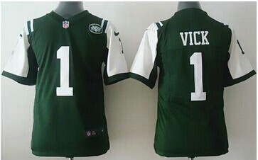 Youth Jets #1 Michael Vick Green Team Color NFL Elite Jersey