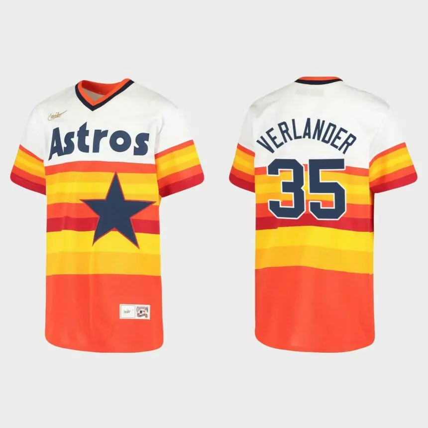 Youth Justin Verlander #35 Houston Astros Home Cooperstown Collection Jersey 