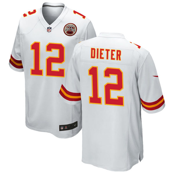 Youth Kansas City Chiefs #12 Gehrig Dieter Nike White Limited Jersey