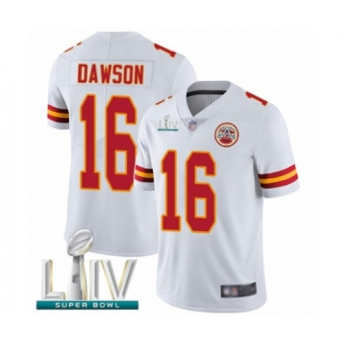 Youth Kansas City Chiefs #16 Len Dawson White Vapor Untouchable Limited Player Super Bowl LIV Bound Football Jersey
