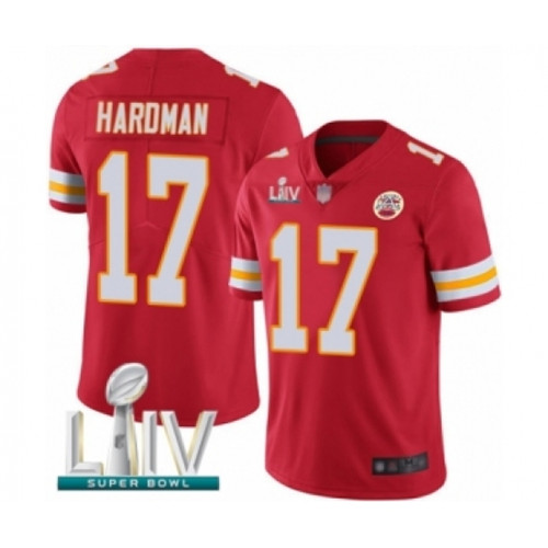 Youth Kansas City Chiefs #17 Mecole Hardman Red Team Color Vapor Untouchable Limited Player Super Bowl LIV Bound Football Jersey