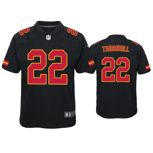 Youth Kansas City Chiefs #22 Juan Thornhill Nike Black Game Fashion Jersey