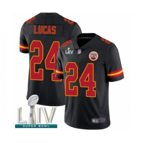 Youth Kansas City Chiefs #24 Jordan Lucas Limited Black Rush Vapor Untouchable Super Bowl LIV Bound Football Jersey