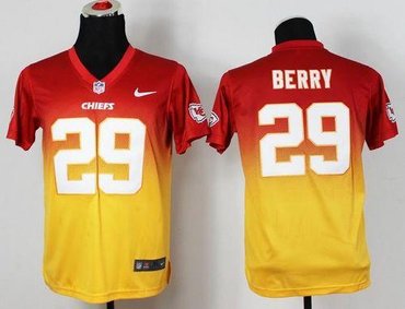 Youth Kansas City Chiefs #29 Eric Berry Drift Fashion II Elite NFL Jerseys(Red-Yellow)
