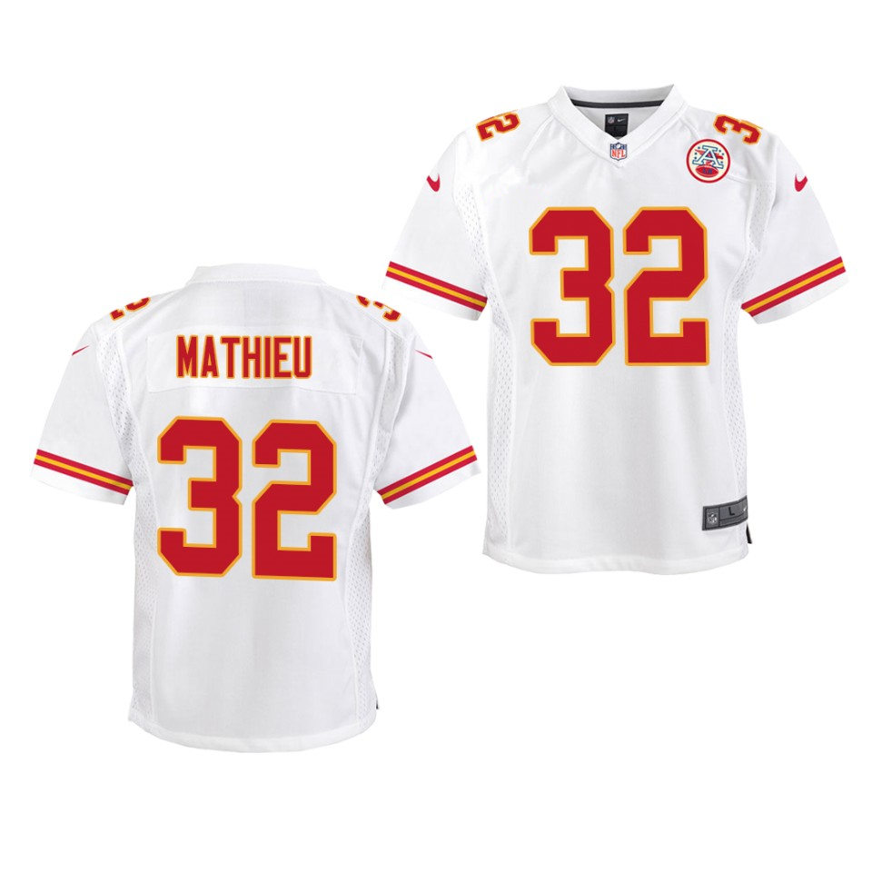 Youth Kansas City Chiefs #32 Tyrann Mathieu Nike White Game Jersey