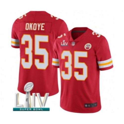 Youth Kansas City Chiefs #35 Christian Okoye Red Team Color Vapor Untouchable Limited Player Super Bowl LIV Bound Football Jersey