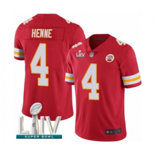 Youth Kansas City Chiefs #4 Chad Henne Red Team Color Vapor Untouchable Limited Player Super Bowl LIV Bound Football Jersey