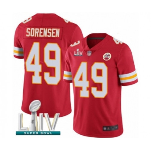 Youth Kansas City Chiefs #49 Daniel Sorensen Red Team Color Vapor Untouchable Limited Player Super Bowl LIV Bound Football Jersey