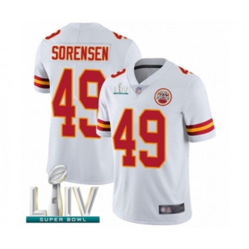 Youth Kansas City Chiefs #49 Daniel Sorensen White Vapor Untouchable Limited Player Super Bowl LIV Bound Football Jersey