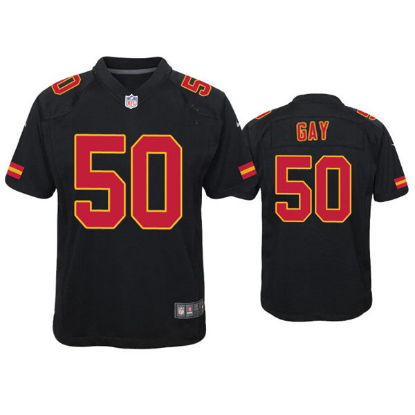 Youth Kansas City Chiefs #50 Willie Gay Nike Black Game Fashion Jersey