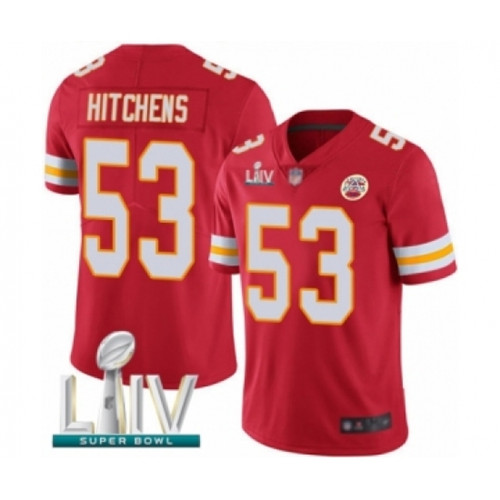 Youth Kansas City Chiefs #53 Anthony Hitchens Red Team Color Vapor Untouchable Limited Player Super Bowl LIV Bound Football Jersey