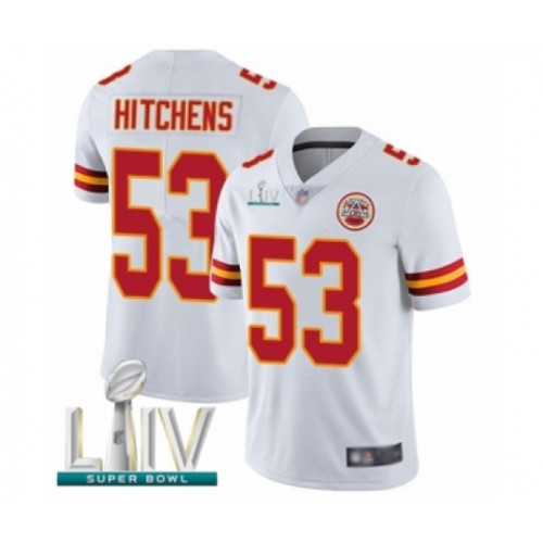 Youth Kansas City Chiefs #53 Anthony Hitchens White Vapor Untouchable Limited Player Super Bowl LIV Bound Football Jersey