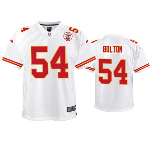 Youth Kansas City Chiefs #54 Nick Bolton Nike White Limited Jersey