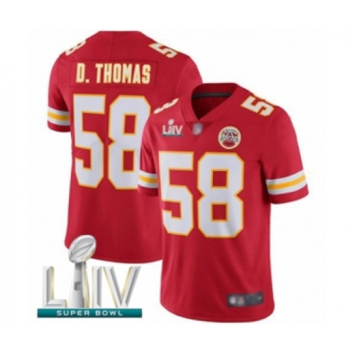 Youth Kansas City Chiefs #58 Derrick Thomas Red Team Color Vapor Untouchable Limited Player Super Bowl LIV Bound Football Jersey