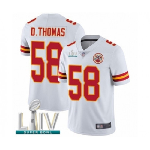 Youth Kansas City Chiefs #58 Derrick Thomas White Vapor Untouchable Limited Player Super Bowl LIV Bound Football Jersey