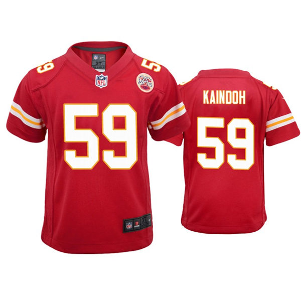 Youth Kansas City Chiefs #59 Joshua Kaindoh Nike Red Limited Jersey