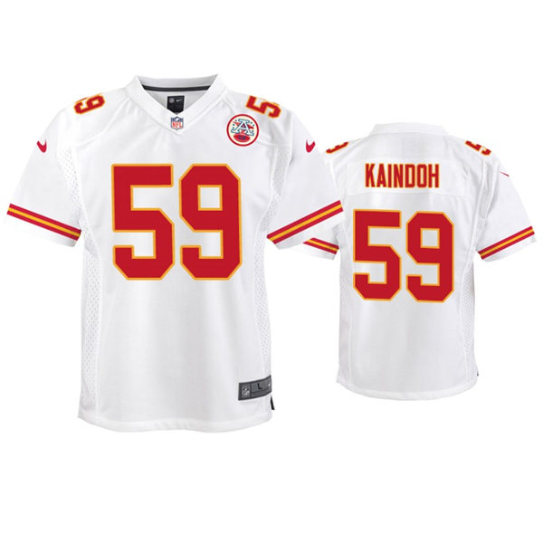 Youth Kansas City Chiefs #59 Joshua Kaindoh Nike White Limited Jersey