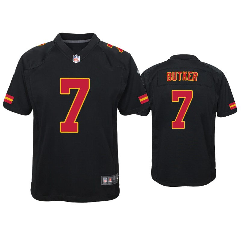 Youth Kansas City Chiefs #7 Harrison Butker Nike Black Game Fashion Jerse