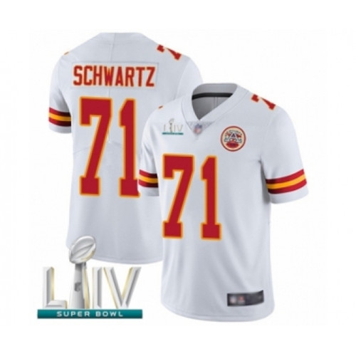 Youth Kansas City Chiefs #71 Mitchell Schwartz White Vapor Untouchable Limited Player Super Bowl LIV Bound Football Jersey