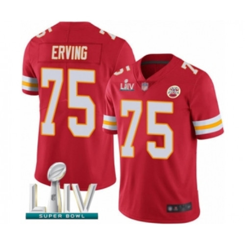 Youth Kansas City Chiefs #75 Cameron Erving Red Team Color Vapor Untouchable Limited Player Super Bowl LIV Bound Football Jersey