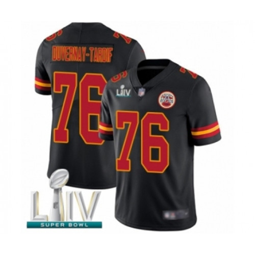 Youth Kansas City Chiefs #76 Laurent Duvernay-Tardif Limited Black Rush Vapor Untouchable Super Bowl LIV Bound Football Jersey