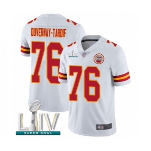 Youth Kansas City Chiefs #76 Laurent Duvernay-Tardif White Vapor Untouchable Limited Player Super Bowl LIV Bound Football Jersey