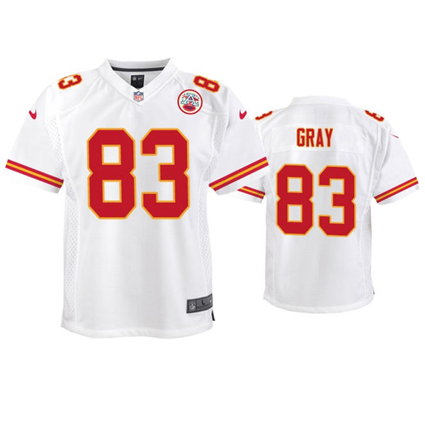 Youth Kansas City Chiefs #83 Noah Gray Nike White Limited Jersey