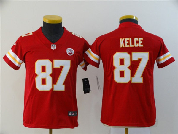 Youth Kansas City Chiefs #87 Travis Kelce Stitched Nike Red Game Jersey