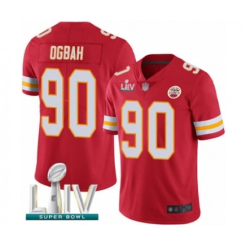 Youth Kansas City Chiefs #90 Emmanuel Ogbah Red Team Color Vapor Untouchable Limited Player Super Bowl LIV Bound Football Jersey