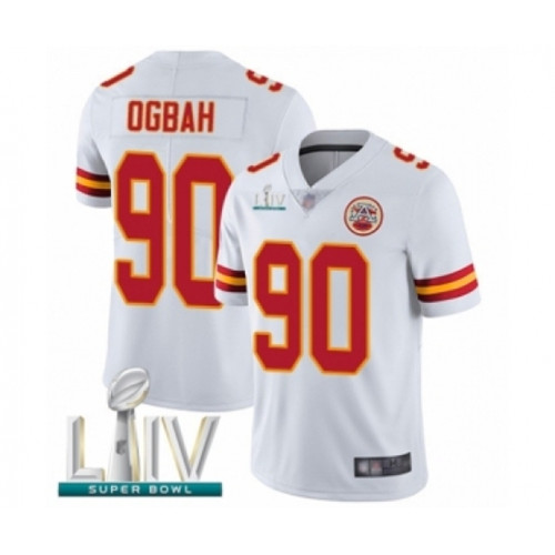 Youth Kansas City Chiefs #90 Emmanuel Ogbah White Vapor Untouchable Limited Player Super Bowl LIV Bound Football Jersey