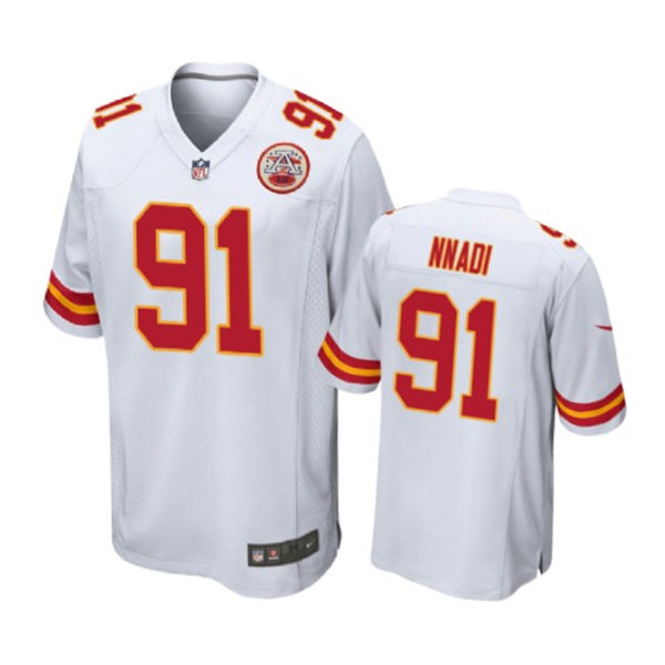 Youth Kansas City Chiefs #91 Derrick Nnadi Nike White Limited Jersey