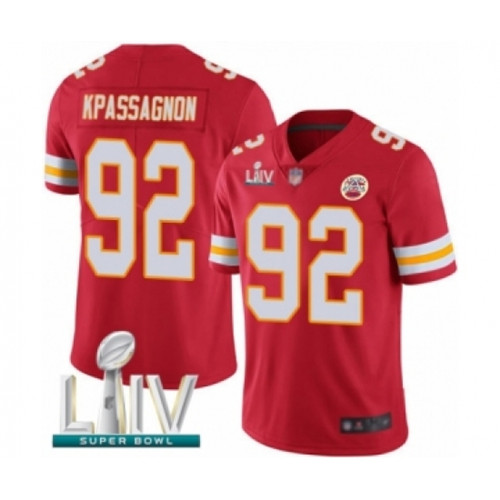 Youth Kansas City Chiefs #92 Tanoh Kpassagnon Red Team Color Vapor Untouchable Limited Player Super Bowl LIV Bound Football Jersey