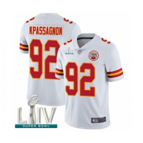 Youth Kansas City Chiefs #92 Tanoh Kpassagnon White Vapor Untouchable Limited Player Super Bowl LIV Bound Football Jersey