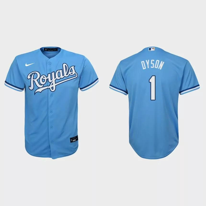 Youth Kansas City Royals #1 Jarrod Dyson Light Blue Replica Alternate Jersey