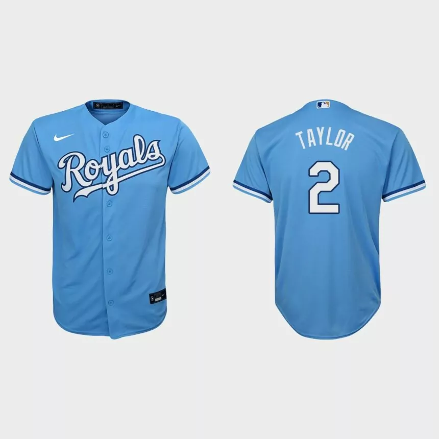 Youth Kansas City Royals #2 Michael A. Taylor Light Blue Replica Alternate Jersey