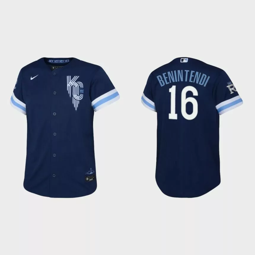 Youth Kansas City Royals Andrew Benintendi Navy 2022 City Connect Replica Jersey