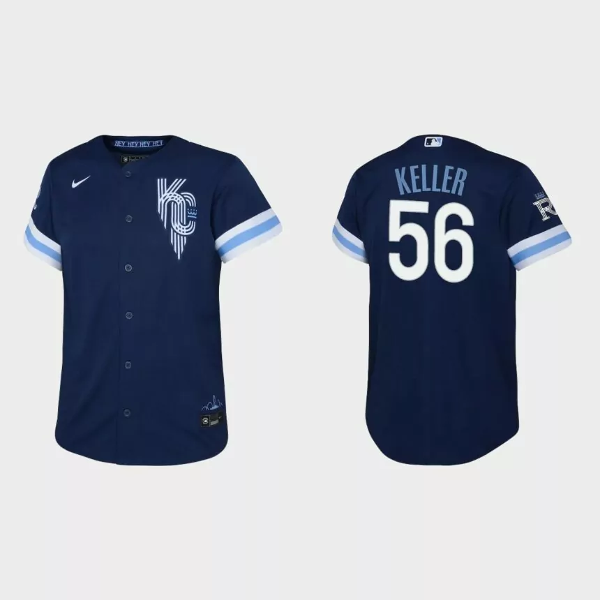 Youth Kansas City Royals Brad Keller Navy 2022 City Connect Replica Jersey