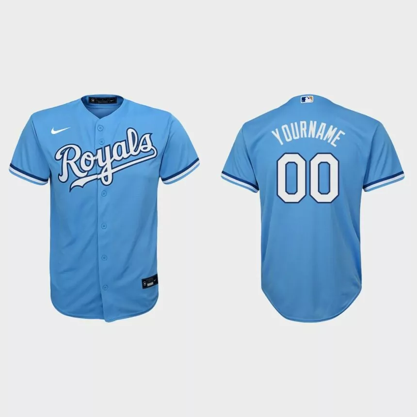 Youth Kansas City Royals Custom Light Blue Replica Alternate Jersey