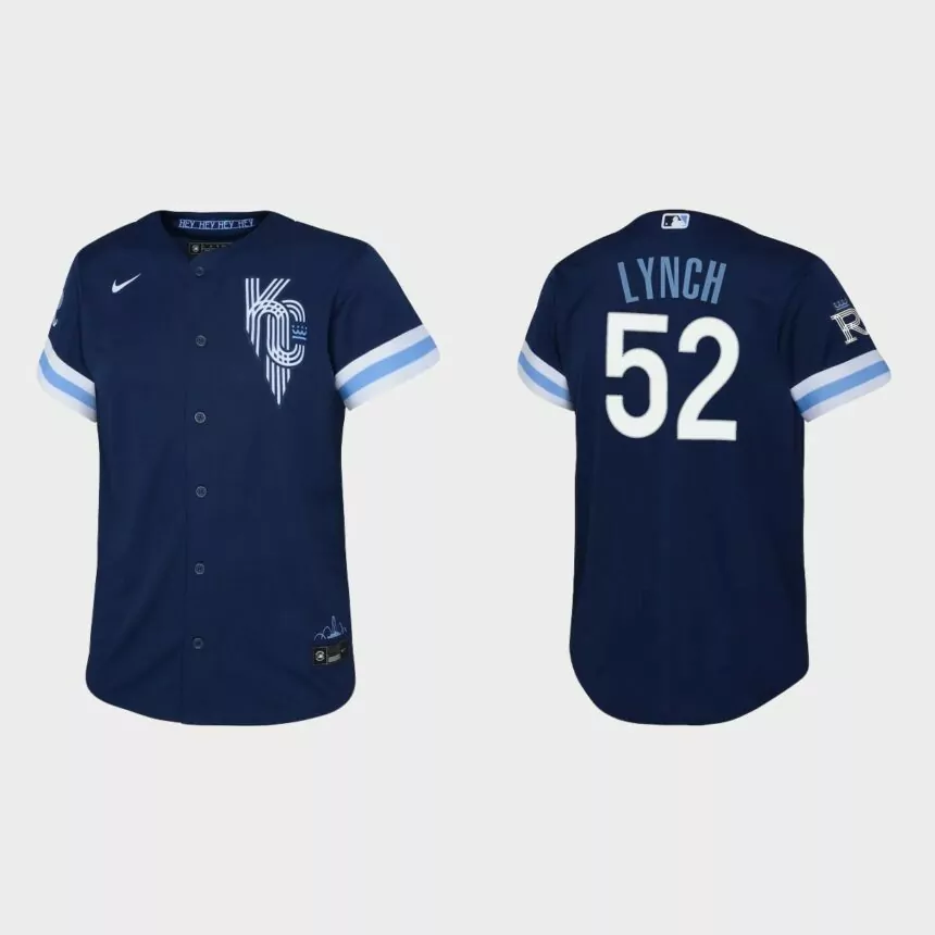 Youth Kansas City Royals Daniel Lynch Navy 2022 City Connect Replica Jersey