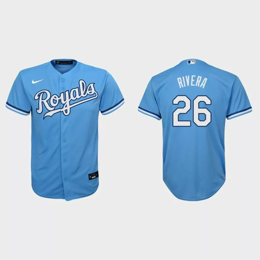 Youth Kansas City Royals Emmanuel Rivera Light Blue Replica Jersey