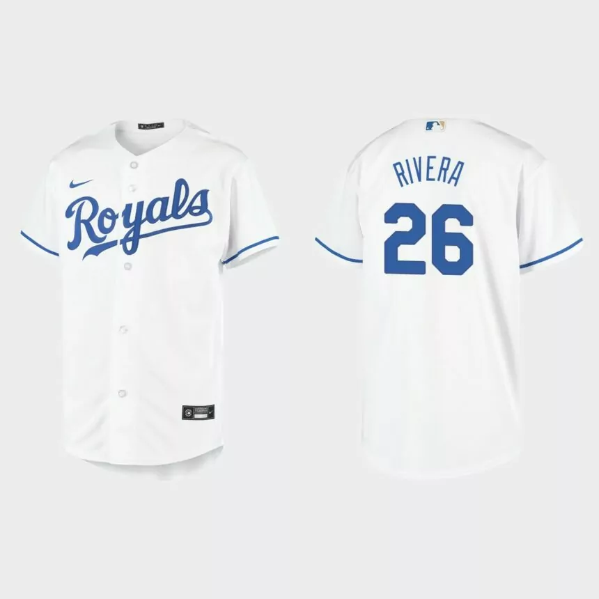 Youth Kansas City Royals Emmanuel Rivera White Replica Home Jersey