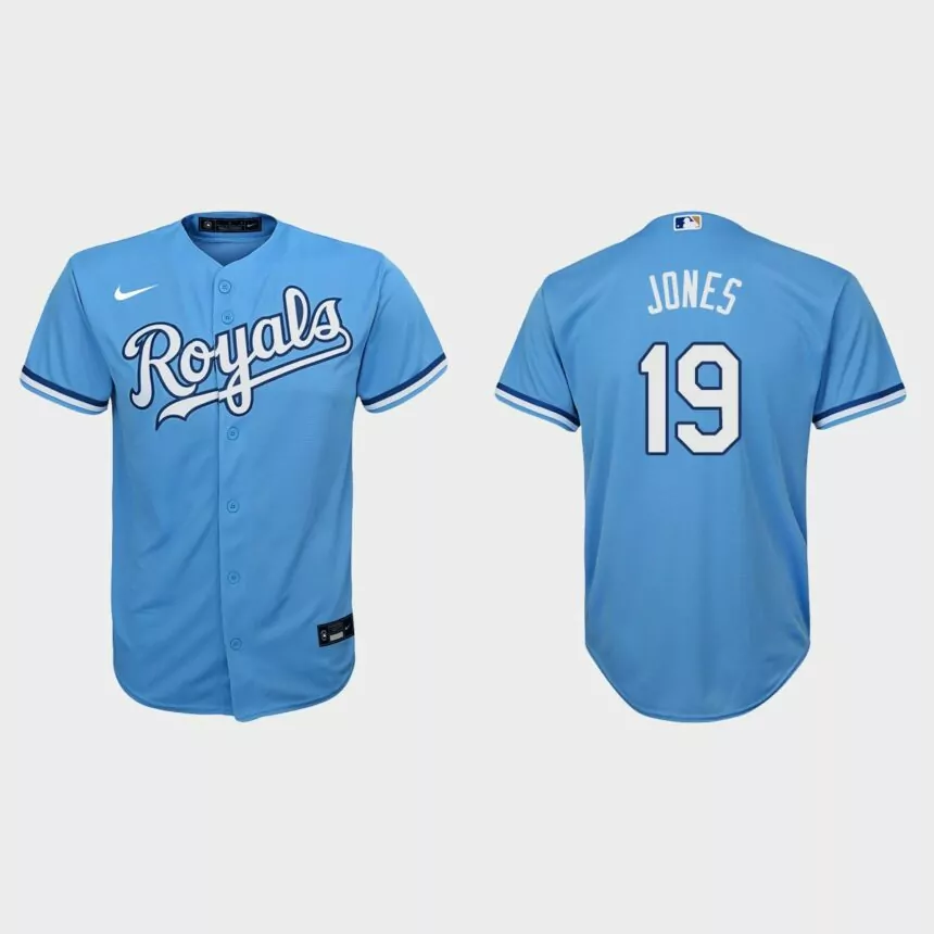 Youth Kansas City Royals JaCoby Jones Light Blue Replica Jersey