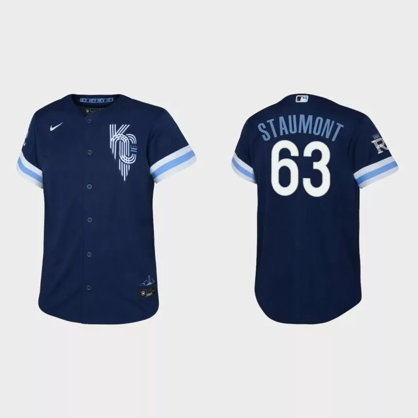 Youth Kansas City Royals Josh Staumont Navy 2022 City Connect Replica Jersey