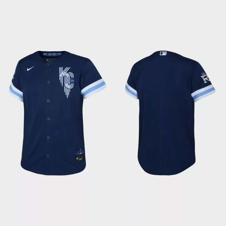 Youth Kansas City Royals Navy 2022 City Connect Replica Jersey