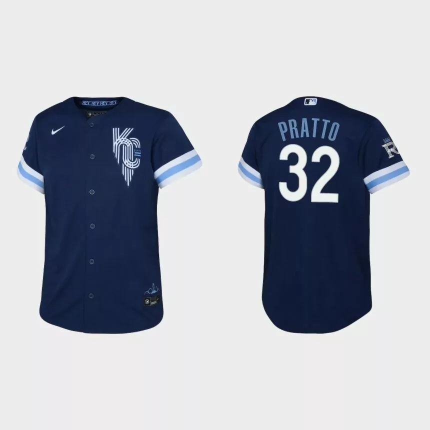 Youth Kansas City Royals Nick Pratto Navy 2022 City Connect Replica Jersey