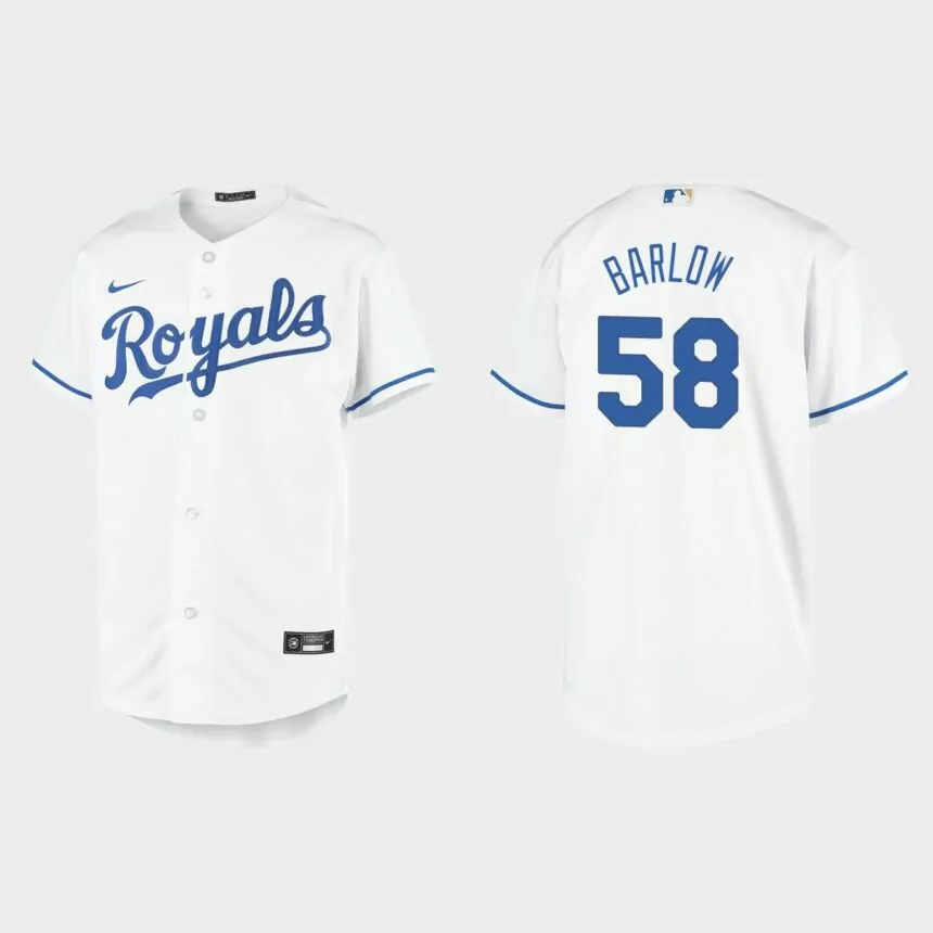 Youth Kansas City Royals Scott Barlow White Replica Home Jersey
