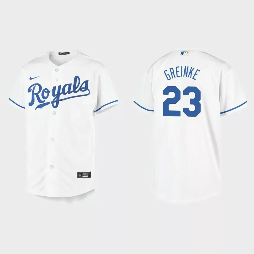 Youth Kansas City Royals Zack Greinke White Replica Home Jersey